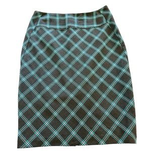Worthington Grey/Green/White Pencil High Rise Line Dark Academia Skirt Size 12